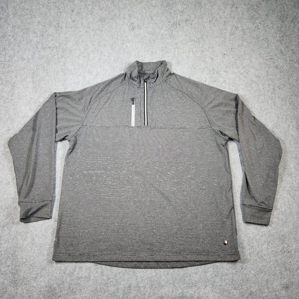 Arnold Palmer 1/4 Zip Pullover Mens XL Stripe Mock Neck Performance